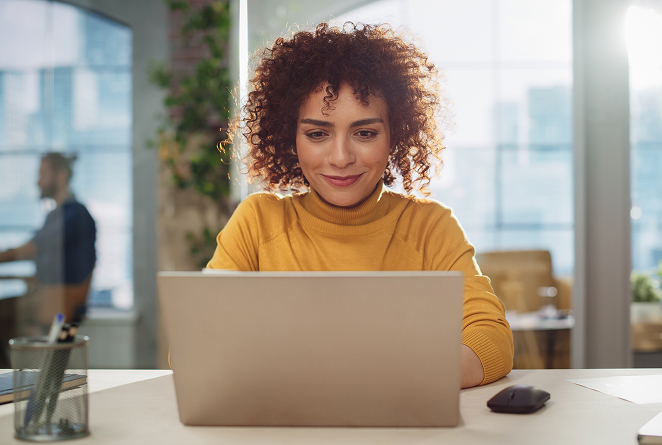 Learner using a laptop